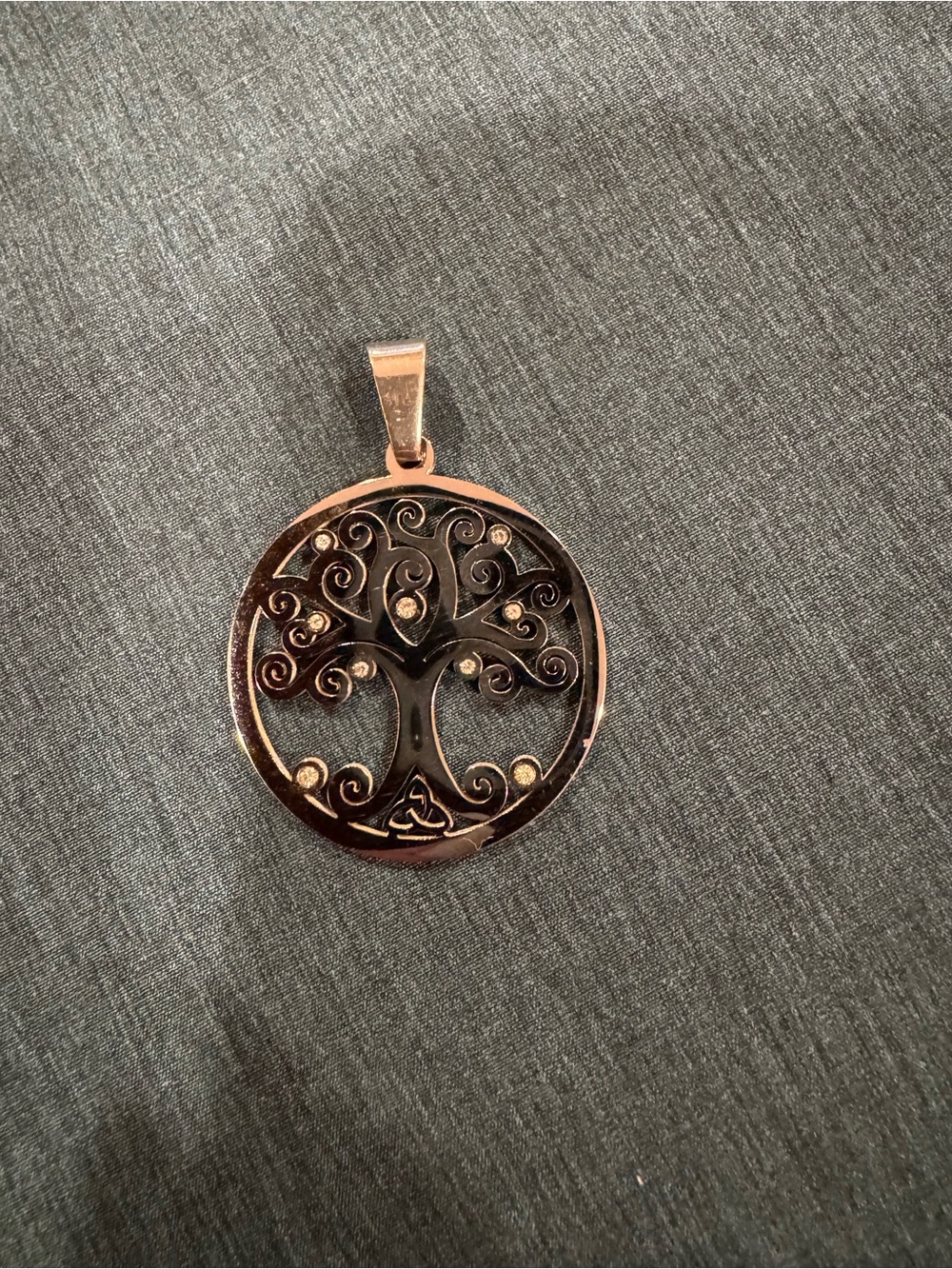 Silver Tree of Life Round Pendant
